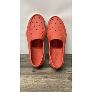 Sperry Authentic Original Float Boat Shoes Coral Red Rubber Mens 6 Womens 8